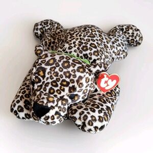 Vintage TY Beanie Baby Pillow Pal Speckles Cat‎ Leopard Jaguar Cheeta 90's
